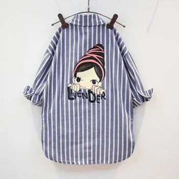 

girls blouses Spring autumn Baby Cotton Shirts striped Kids Sleeve Tops Girls Blouse Casual Fashion Clothing 4t-10 years