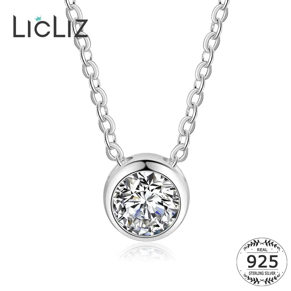 Liliz 2020 серебро 925 пробы простая круглая подвеска со стразами Фианит ожерелья для