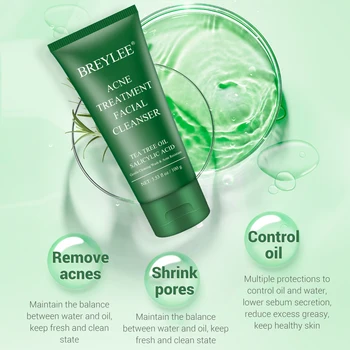 

Breylee Acne Treatment Facial Cleanser Blackhead Removal Detergent Shrink Pores Clean Oil-Control Facial Mask Skin Care