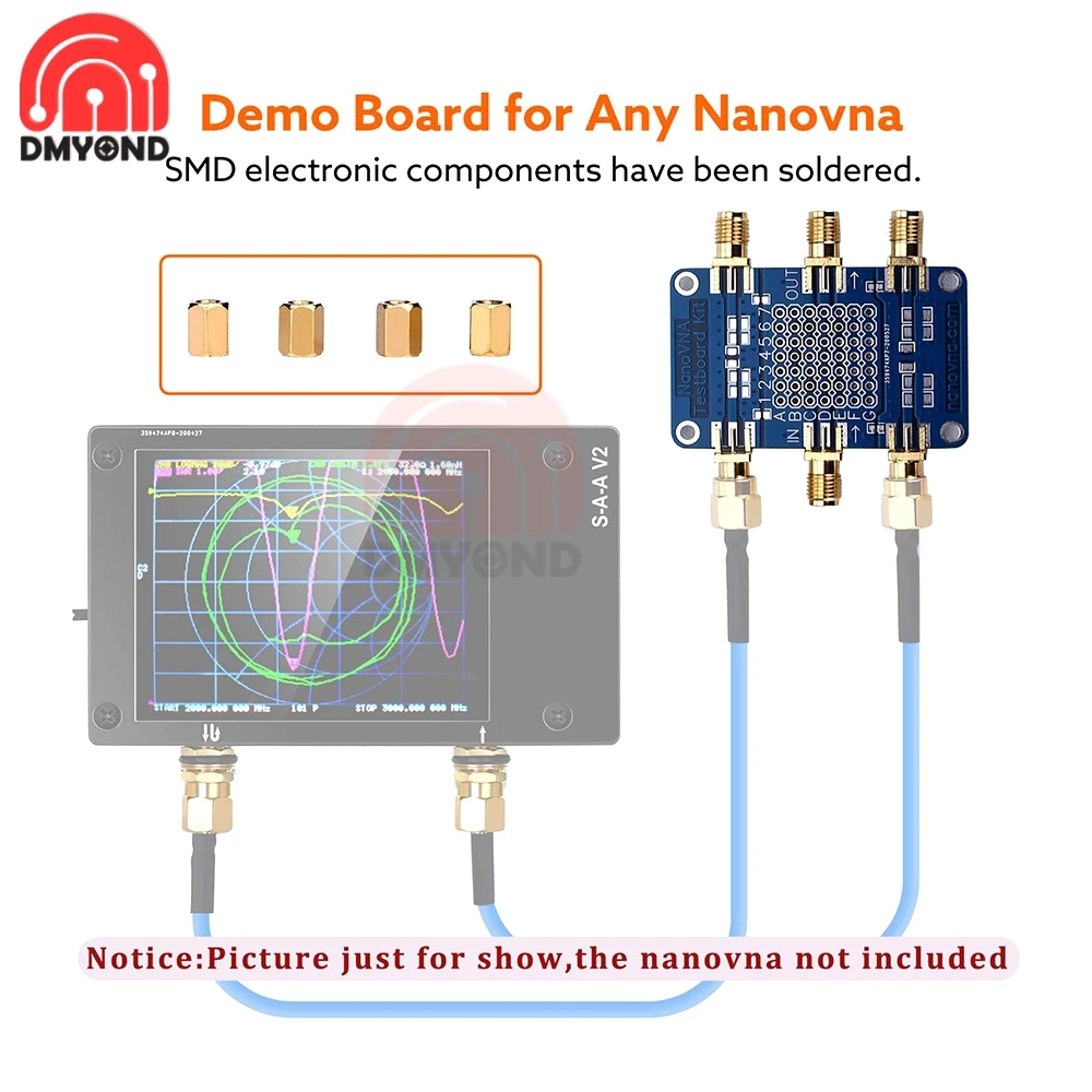Vector Network Analyzer Testboard Kit Network Analysis Test Board Demo Board Durable Antenna Analyzer Measuring for NanoVNA-F H 3