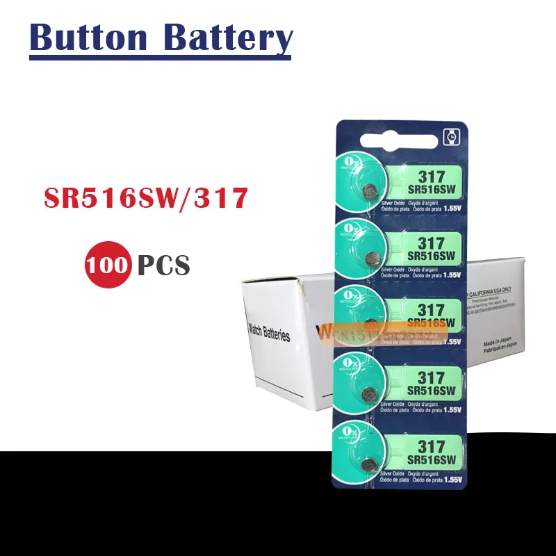 100 шт./лот Новый долговечный 317 SR516SW SR62 D317 V317 батарейный блок для часов швейцарский