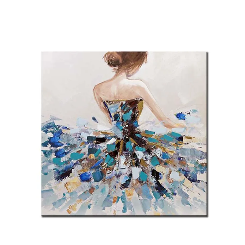 

Hot sale Modern High Quality Handmade Nude back girl figure Oil Painting Famous Artist Painted Abstract figure Wall art Painting