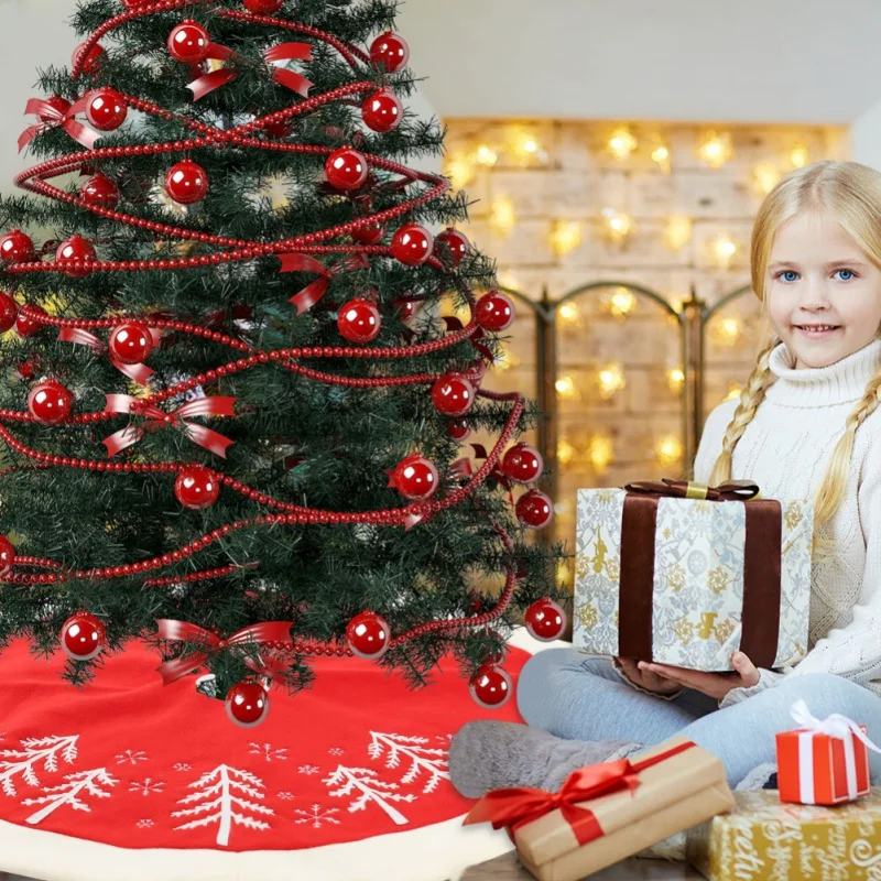 Christmas Tree Skirt Xmas Tree Apron Holiday Home Party Decorations 90cm