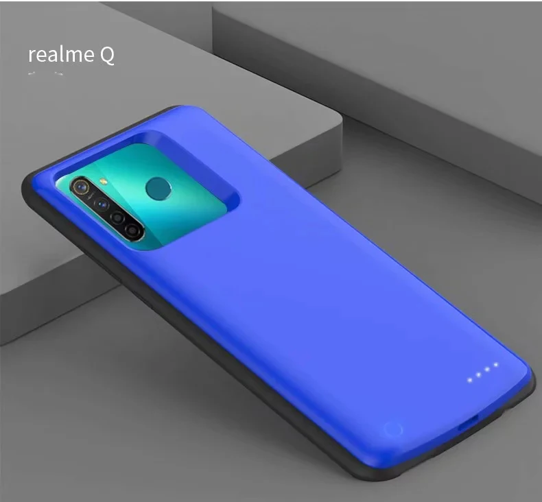 Relme Q-Blue Чехол для батареи Relme Q для OPPO K5 Relme X2 power чехол s тонкий силиконовый каркас противоударный резервный блок питания зарядное устройство чехол Funda - Цвет: Relme Q-Blue