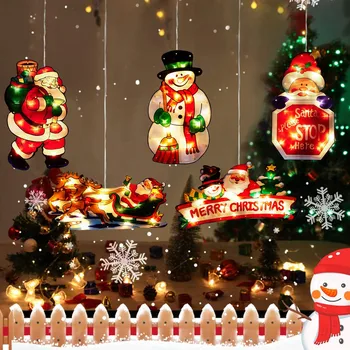 

Christmas LED String Lights Cartoon Xmas Decorations Lights Santa Claus Christmas Tree Pendants Festival Ornaments