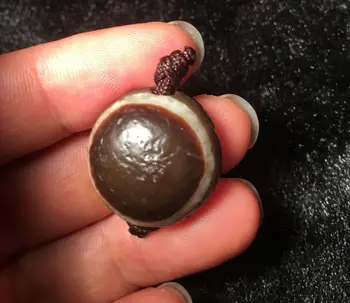

Energy Power Tibetan old Agate Coffee Color Goat Eye dZi Bead Pendant Totem 23MM Talisman LKbrother