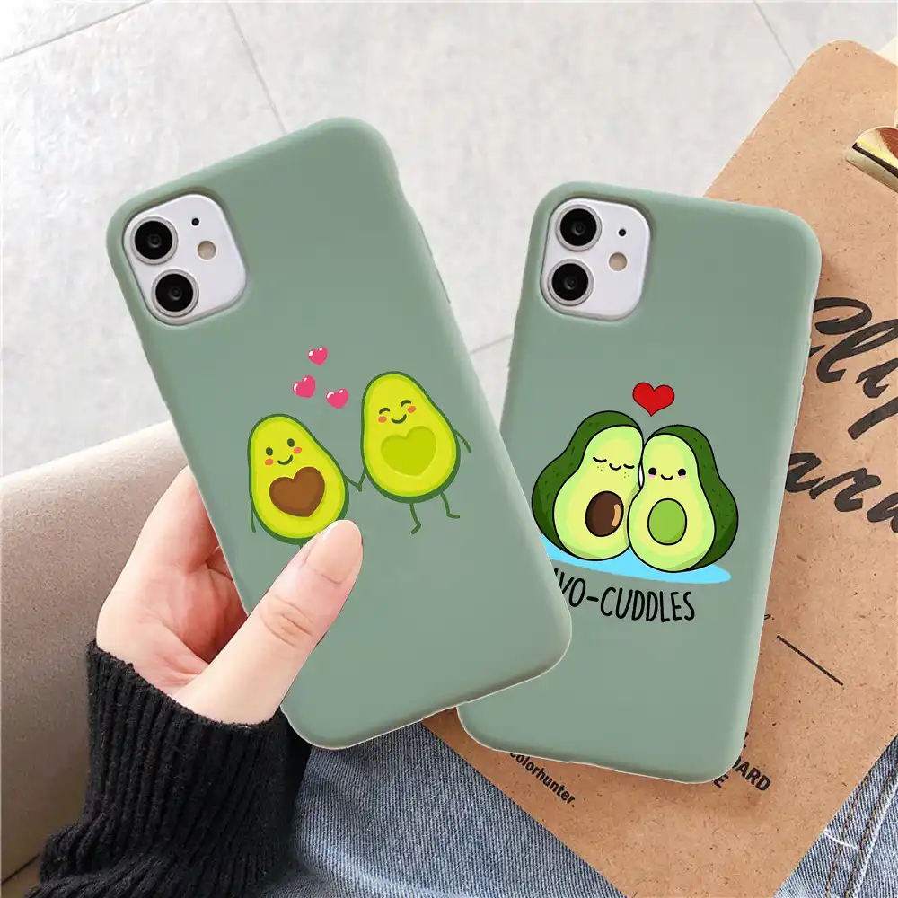 Candy Mint Green Phone Cases For Iphone 11 Pro Max 12 Pro 6s 8 Plus Xr 7 Xs Se Lovers Cute Avocado Soft Tpu Case Capa Coqua Phone Case Covers Aliexpress