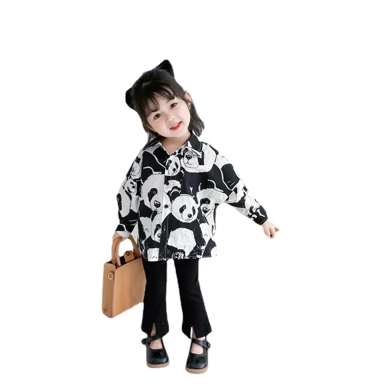 

Kids Clothes Boys and Girls Coat Neutral Spring and Autumn Full Printed Bear Loose Shirt Long Sleeve Tops Children 0-7 Ages