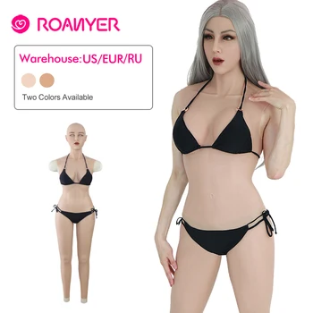 

Roanyer silicone breast forms whole body suits with arms fake boobs may mask body suits for crossdresser shemale drag queen