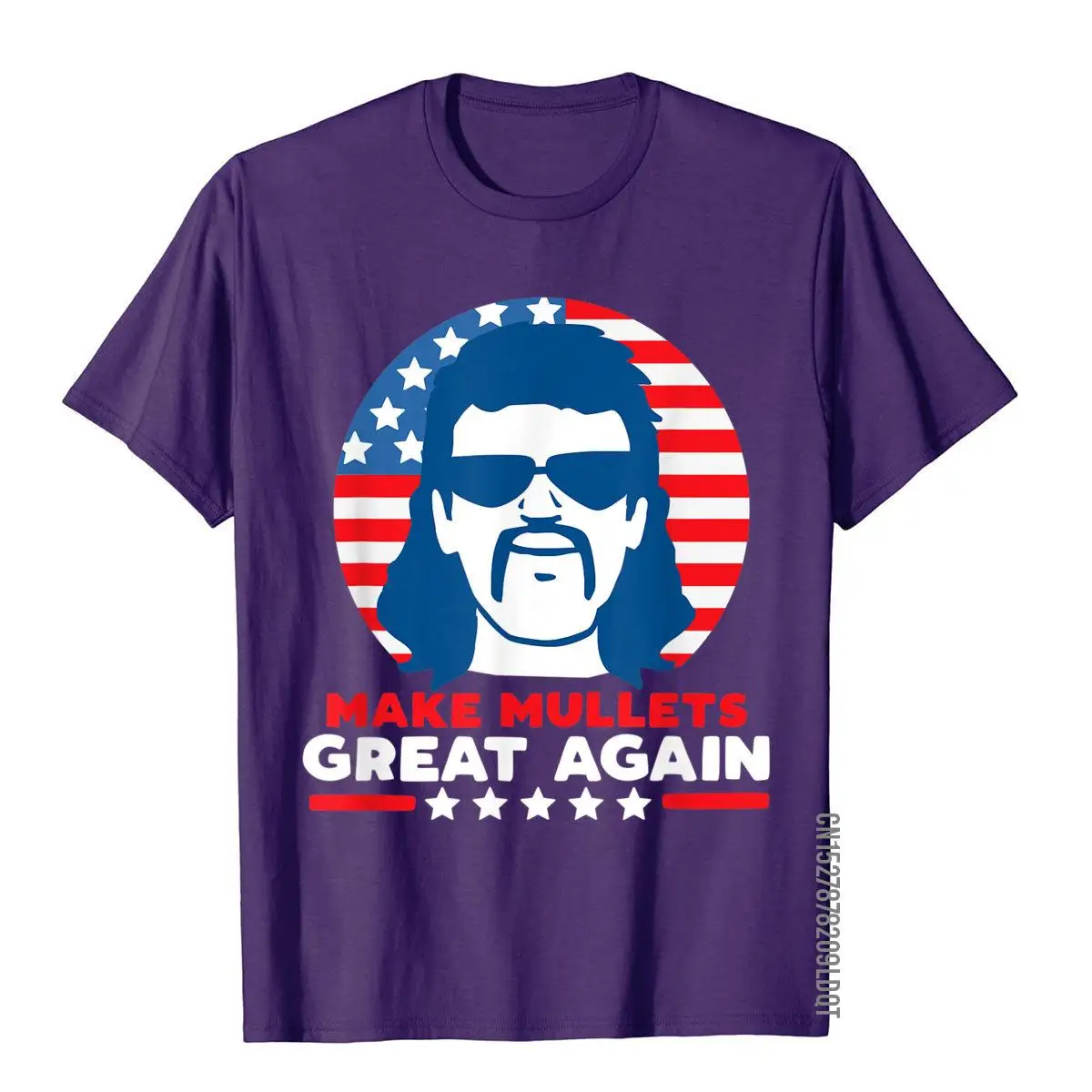 Make Mullets Great Again Vintage 80s Hair Party USA Dark T-Shirt__B9869purple