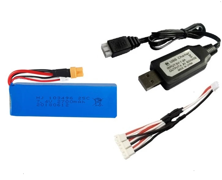 Обновленная батарея 7,4 V 2700mAh Lipo+ зарядное устройство для MJX Bugs 3 B3 RC Quadcopter запасная часть 7,4 v перезаряжаемая батарея обновление 1800mah - Цвет: Burgundy