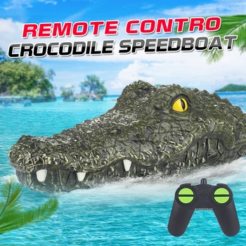 

2.4G Electric RC Boat Simulation Crocodiles Head Racing Boat Spoof Jokes Interesting Prank Speedboat Interesting Toys for Kids