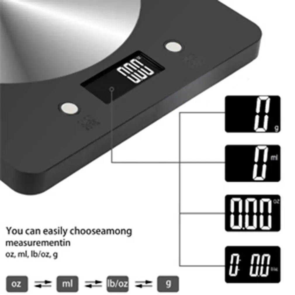 Digital Kitchen Scale Stainless Steel Electronic Food Scale With Large Platform And Lcd Display For Kitchen School Office