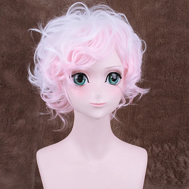 Danganronpa: триггер счастливый хаос косплей парик Komaeda Nagito Короткие вьющиеся Омбре парики синтетические волосы аниме Dangan Ronpa поддельные волосы