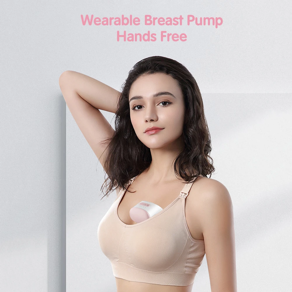 Wearable Electric Breast Pump Portable Wearable Breast Cup BPA-free 3 Modes 10 Suction Breastfeed Electric Milk Extractor