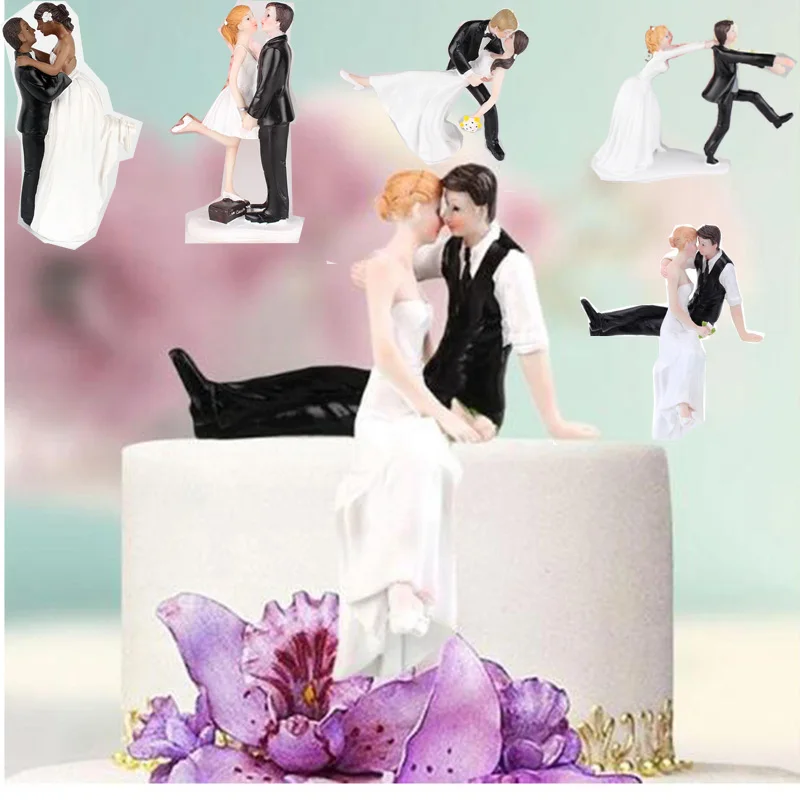 28 стиль свадебные куклы торт куклы-украшения невесты и жениха фигурки смешной Свадебный Торт Топперы стенд Топпер украшения поставки