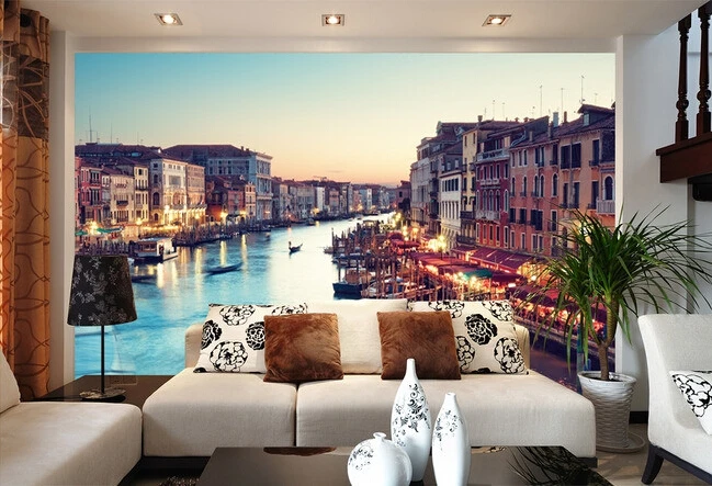 Пользовательские 3d фото обои город обои пейзаж Фреска современный минималистский Венеция Shuicheng обои