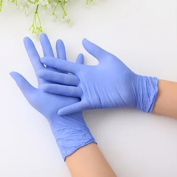 

200pcs 9 Inches Purple Blue Disposable Gloves Working Soft Protective Gloves Food Grade Gloves for Industrial Labor Gardening
