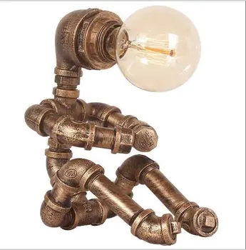 

Bar Dinning Room Bedroom Beside Creative Vintage Crafts Gifts Metal Tube Night Lights Lamp Decoration Table Lamps Desk Lights
