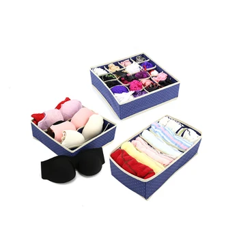 

3PC/Set Circle Pattern Non woven Storage Boxes Bins Underwear Towels Socks Ties Home Living Closet Clothes Organizer
