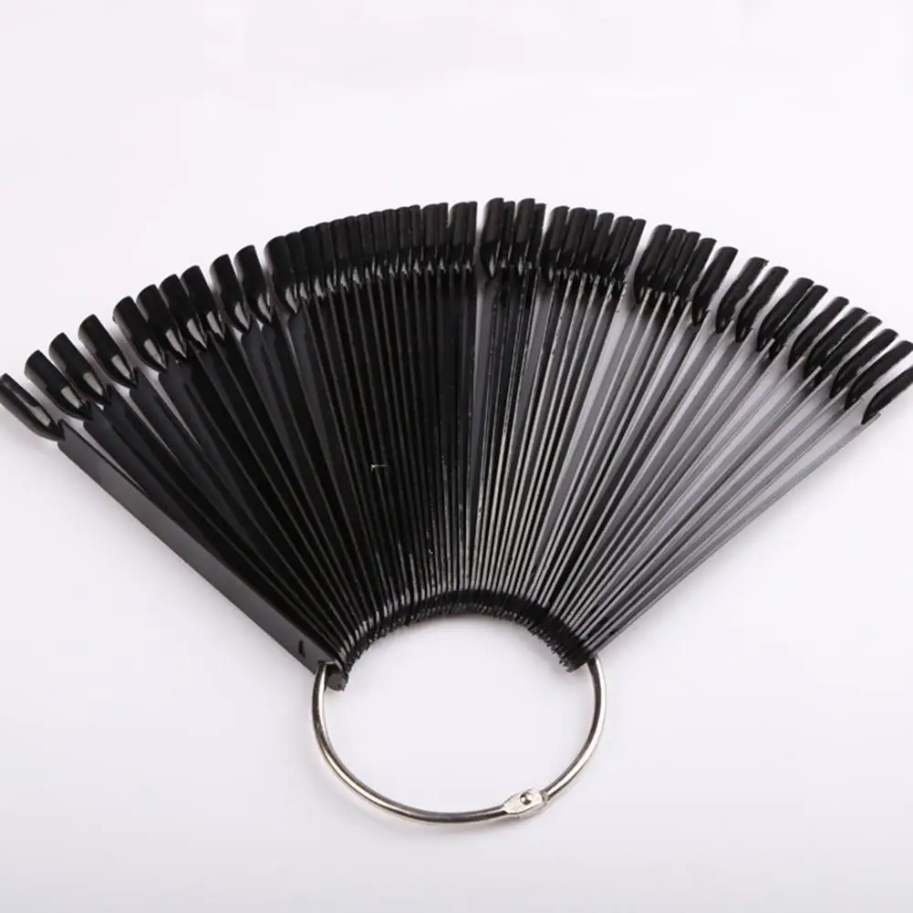 

Hot 50Pcs Fan Shaped False Fake Nail Art Tips Polish UV Gel Color Decor Display Tool