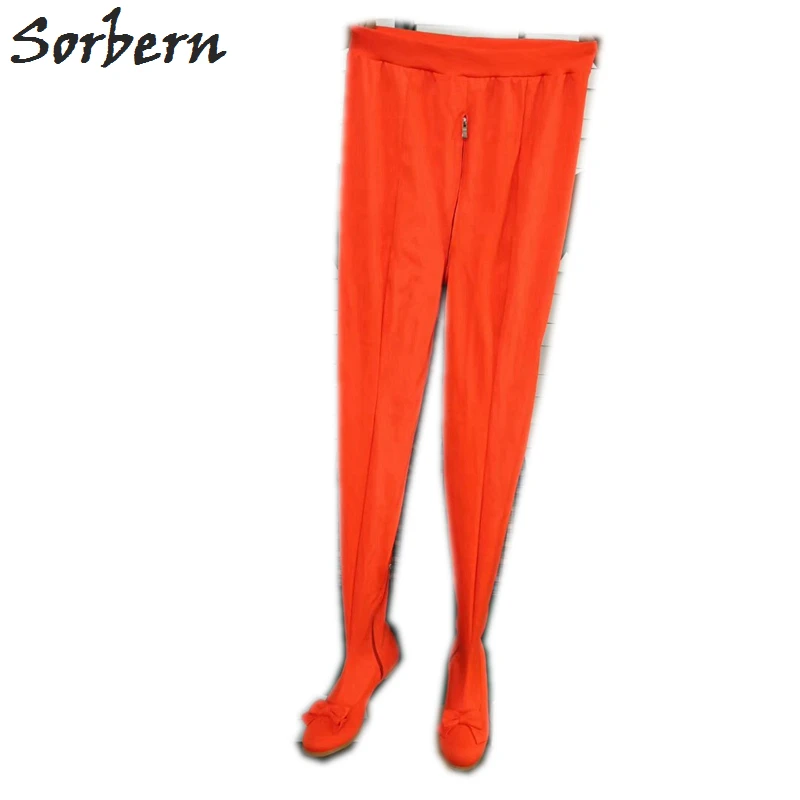 

Sorbern Flat Pant Boots Unisex Multi Colors Custom Crotch Thigh High Long Boots Popular Orange Flat Heels Boot Women Stretched