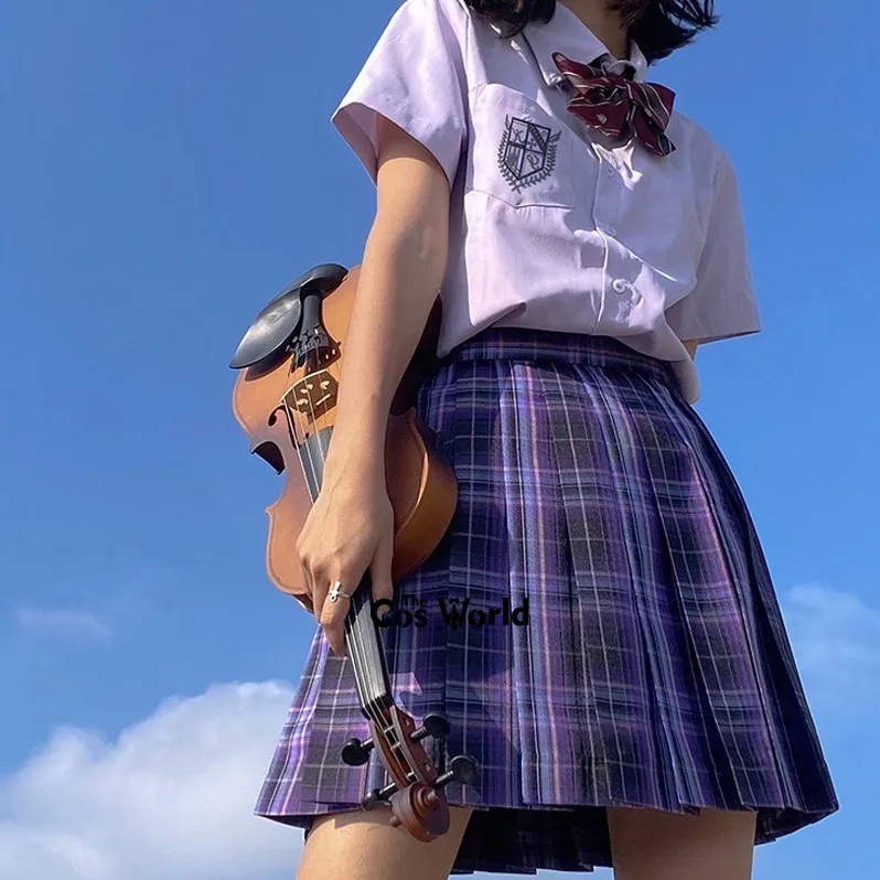 [Sweet Storm] Girl's Summer High Waist Pleated Skirts Plaid Skirts Women Dress For JK School Uniform Students Cloths 4