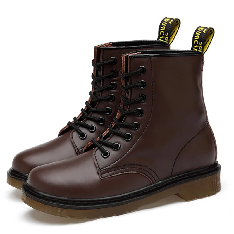 M2460-Brown Мужские ботинки из натуральной кожи; Ботинки martin; зимняя обувь; мужские военные ботинки; мотоциклетные ботинки до середины икры; мужские ботинки размера плюс - Цвет: M2460-Brown