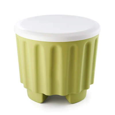 apple green Круглые складные османские Пуфики для хранения с подставкой для ног, пластиковый органайзер для хранения, 32*27,5 см - Цвет: apple green