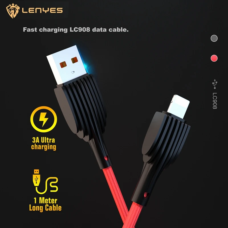 Lenyes 3 А кабель для быстрой зарядки honey Lovers зарядный кабель iOS Micro V8 type C USB кабели для синхронизации данных для всех смартфонов LC908