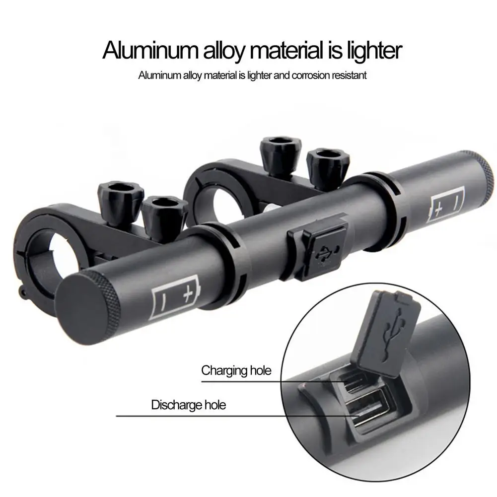 Bicycle Handlebar Extension Rack Aluminum Alloy Holder Lamp Flashlight Bracket Clip Riding Equipment Usb Used As A Power Bank