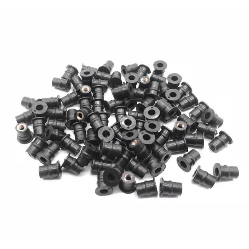 10/20/50/100 Pcs M6 M5 Rubber Well Nut Metric Motorcycle Windscreen Well Nut Brass NUTS For Windscreens Fairings Cowl brass insert nuts,motorcycle fasteners,motorcycle rivet nuts,motorcycle screws,auto accessories,motorcycle accessories,car accessories