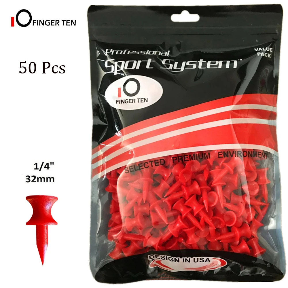 Red 32mm Небьющиеся многоразовые пластиковые тройники для гольфа замок Тройник оптом 50 шт. цветные ступенчатые тройники для гольфа держатель для тренировок в гольф - Цвет: Red 32mm