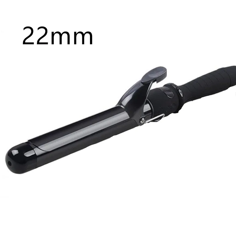 Black 22mm Профессиональные электрические керамические щипцы для завивки волос с ЖК-дисплеем, вращающиеся локоны, инструмент для укладки волос 15#901 - Цвет: Black 22mm