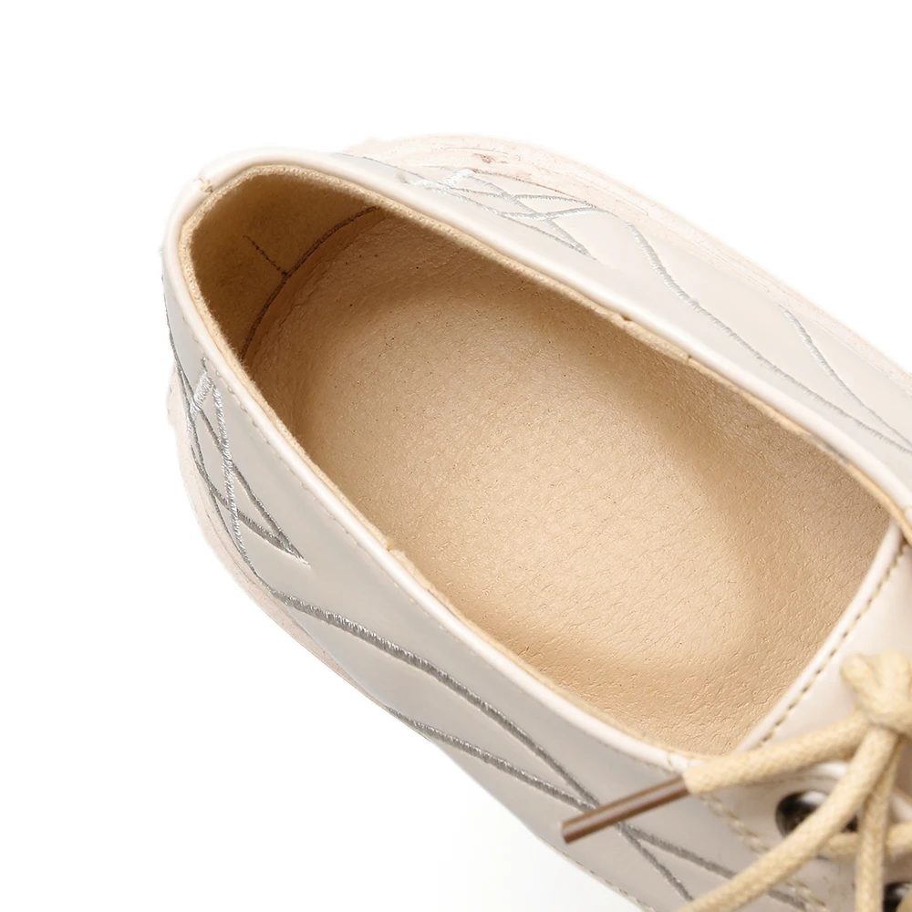 NIUFUNI/женские туфли-оксфорды; коллекция года; новые осенние женские туфли-оксфорды на плоской платформе со звездами; женские туфли на шнуровке из искусственной кожи с круглым носком в стиле ретро