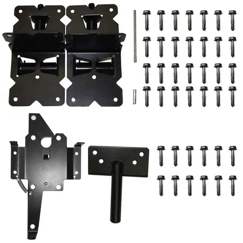 

Household Wood Furniture Door Gate Latch And Hinges Installation Kit Accessories