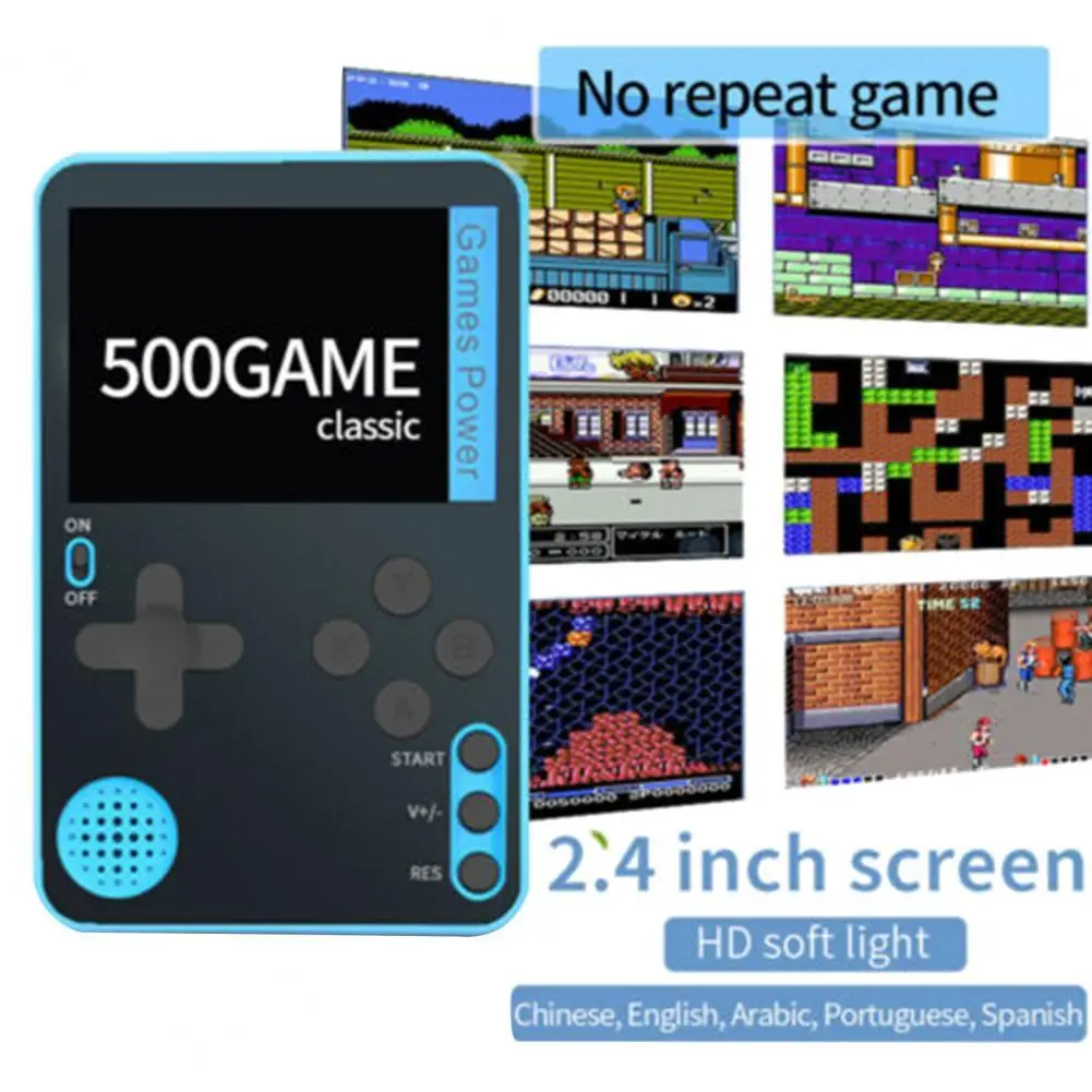 Consola de juegos portátil Retro, miniconsola de juegos portátil de ABS clásico, reproductor de videojuegos LCD a Color, juguete interactivo para viajes para padres e hijos