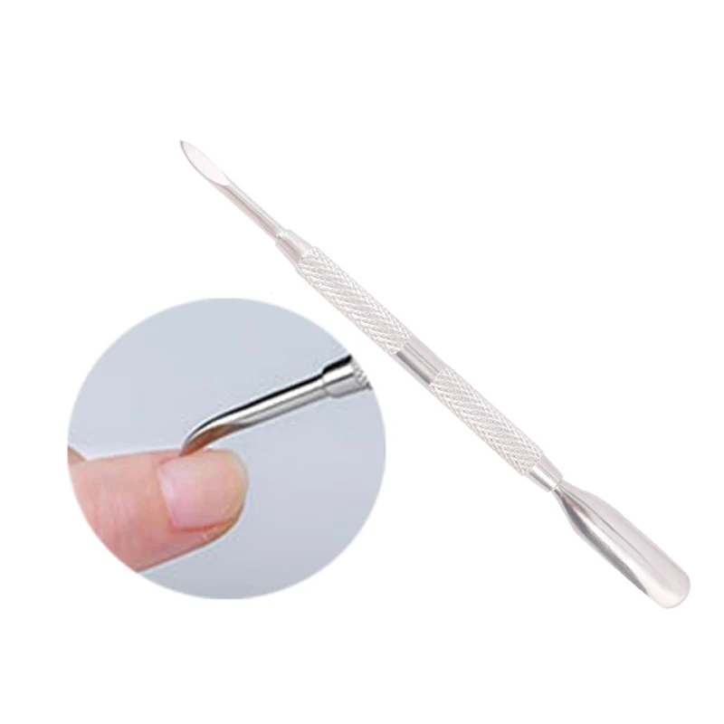 Monika Professional Cuticle Pusher and Spoon Nail Cleaner Dual Sided Stainless Steel Pusher and Nail Cleaner Beauty Tools