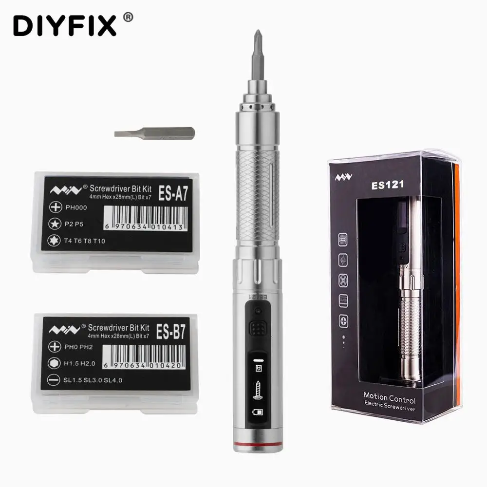 

ES121 Precision Mini Cordless Electric Screwdriver Set Smart Motion Control Mobile Phone Glasses RC Drone Repair Hand Tools Set