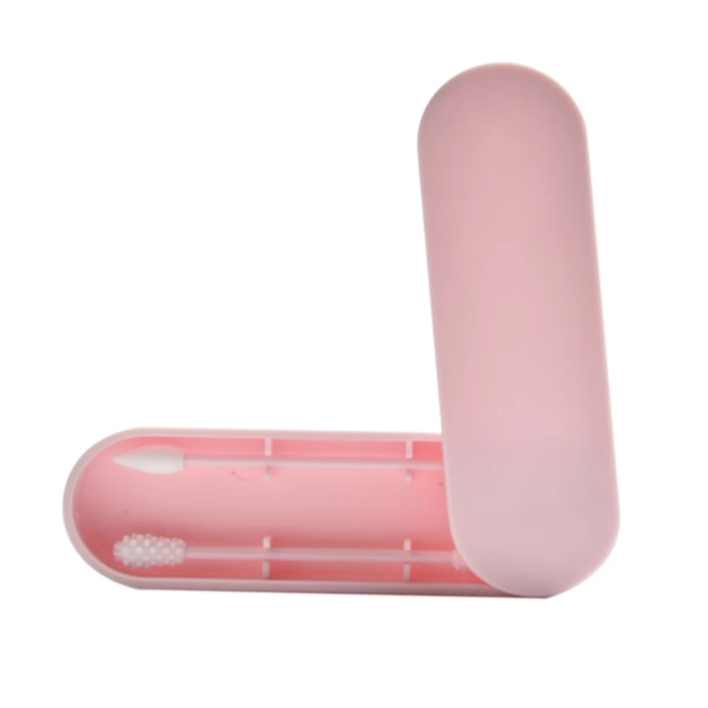 Pink 2 шт многоразовые ватные тампоны, хлопковые очищающие Косметические палочки, хлопковые полотенца для новорожденных, слюны, полотенце для кормления, J71 - Цвет: Pink