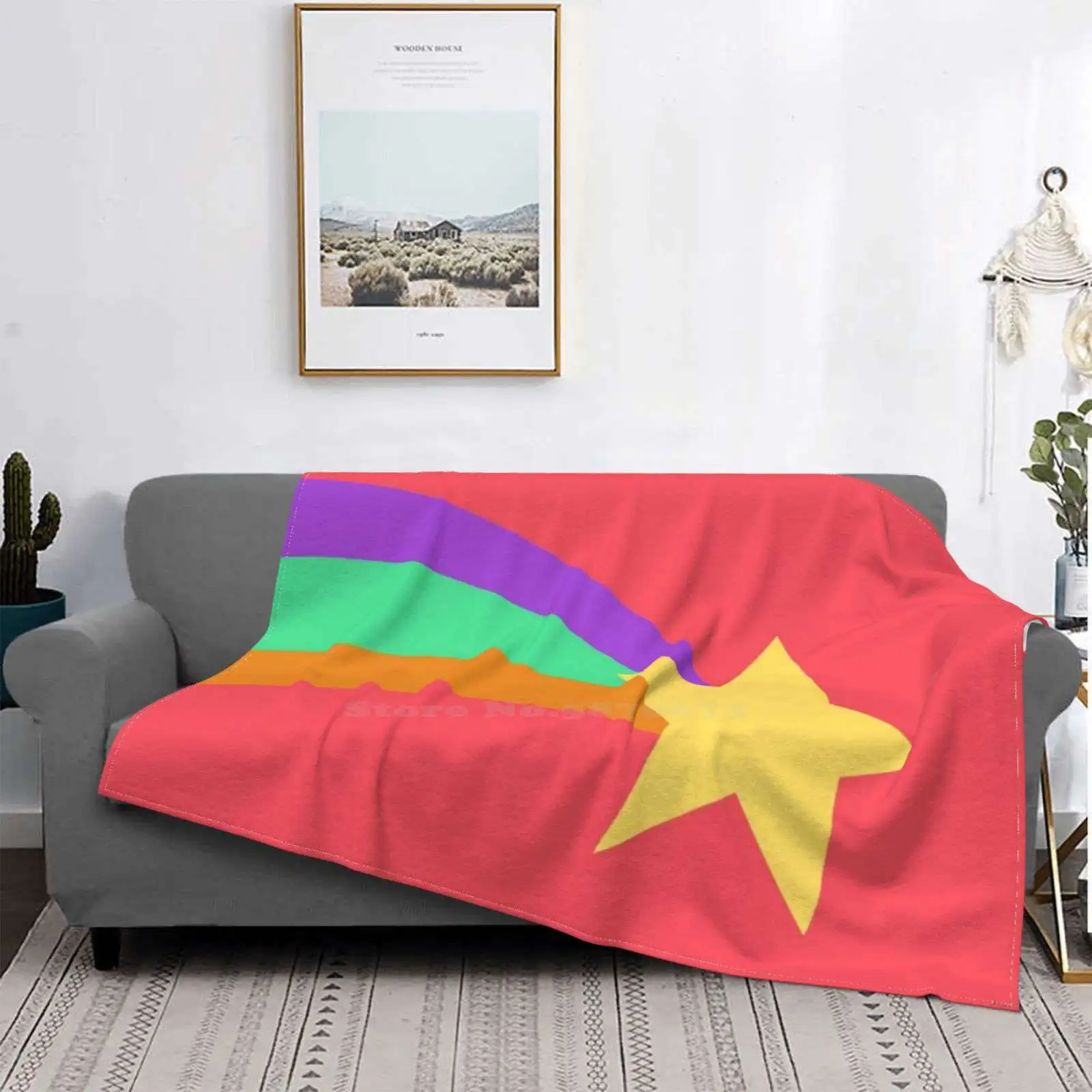 

Модное мягкое одеяло Mabel Star радужного цвета