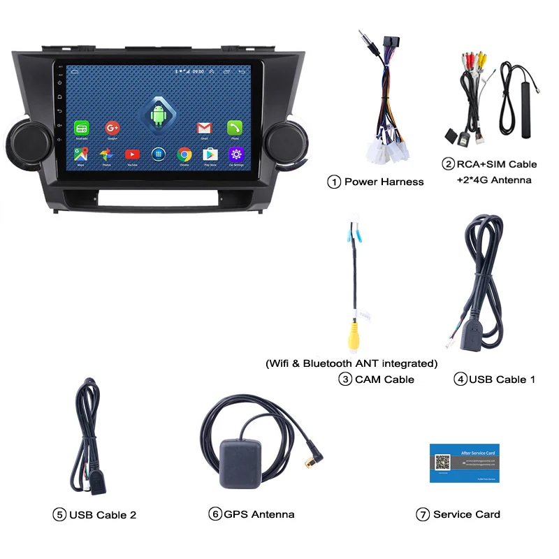 4G Lte All Netcom 9 дюймов Android 8,0 2+ 32G HD светодиодный полный сенсорный экран gps навигация для Toyota highlander 2009- Поддержка swc