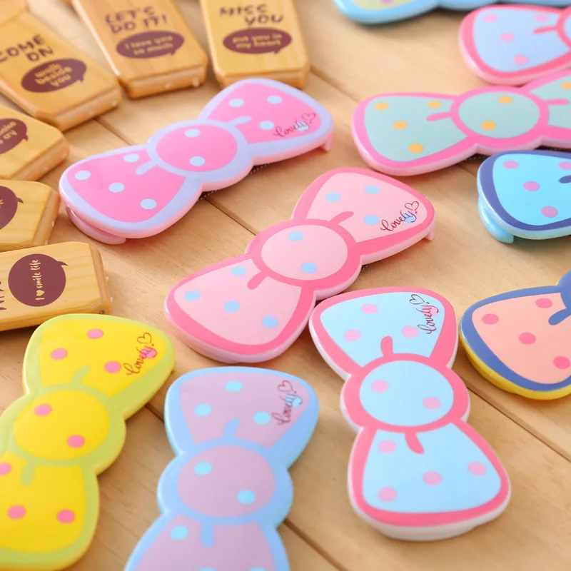 0757 Cute Cartoon Ribbon Comb Makeup Mirror Students Creative Set Folding Portable Small Mirror