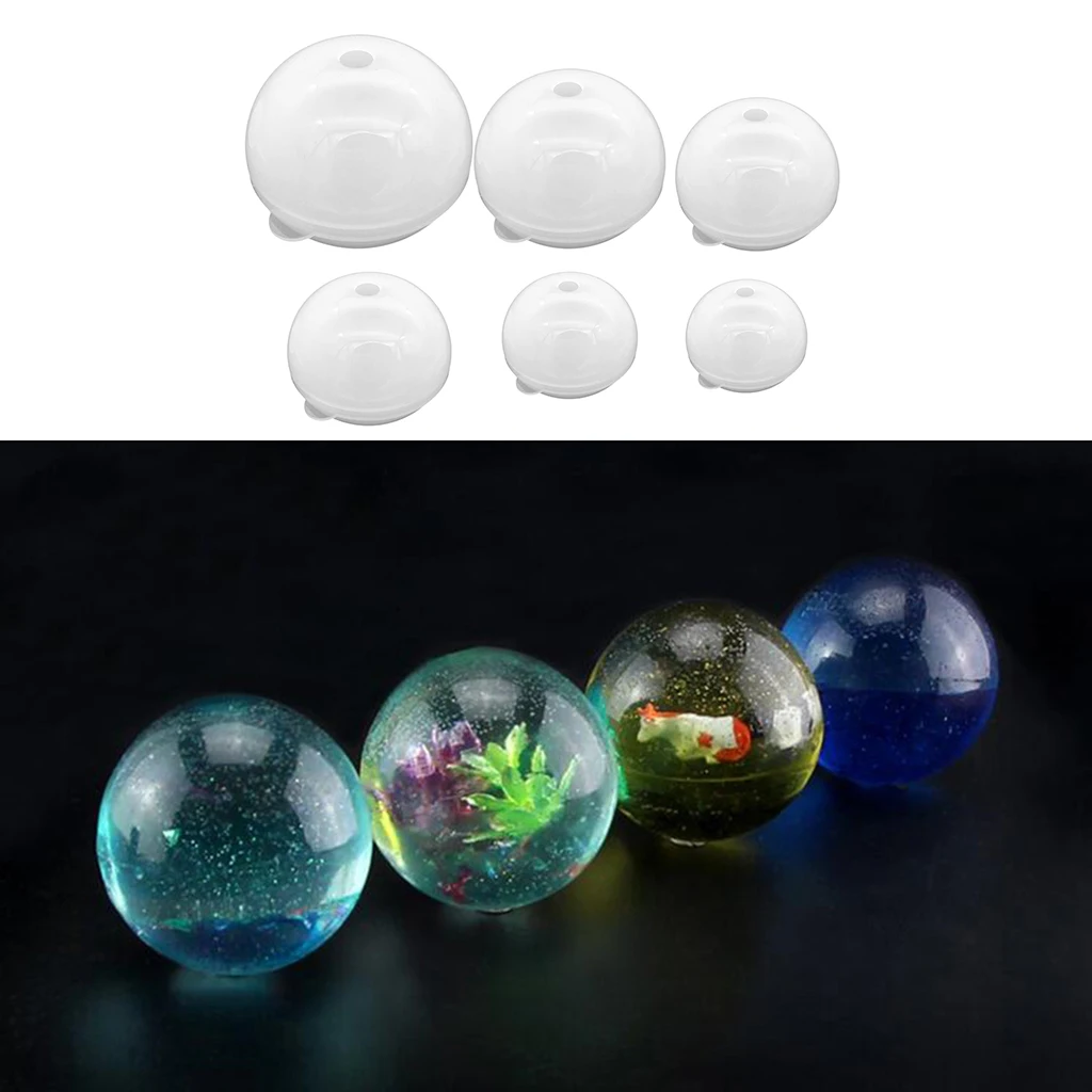 6 Size Silicone Ball Mold Round Sphere Mould DIY Resin Craft Ornament Tool for Epoxy Resin Casting 30/40/50/60/70/80mm