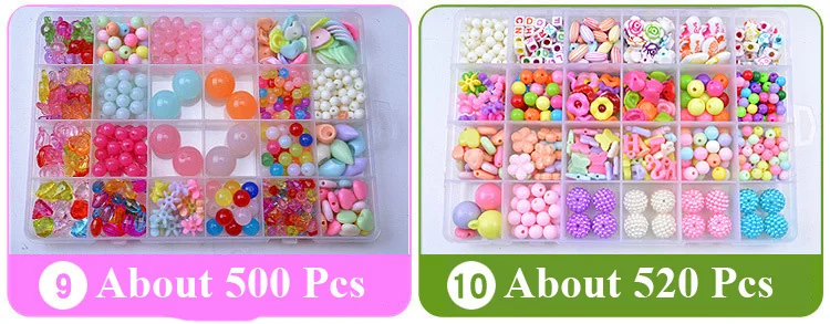 500 шт DIY бусины игрушки для детей ручной работы Обучающие с коробкой для хранения браслетов игрушки для изготовления ювелирных изделий креативные ювелирные изделия для девочек подарок
