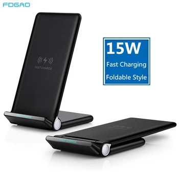 

FDGAO Fast Wireless Charger Foldable Charging Stand Pad USB Type C 15W For iPhone 11 Pro XS Max XR X 8 Samsung S10 S9 Airpods