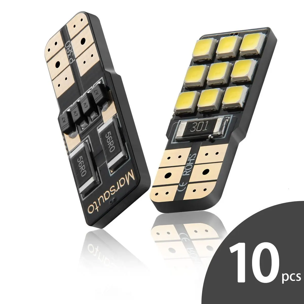 10 шт. CanBus168 194 светодиодный фонарь T10 без полярности 9SMD для салона автомобиля Купол Карта двери вежливое Освещение номерного знака ксенон белый