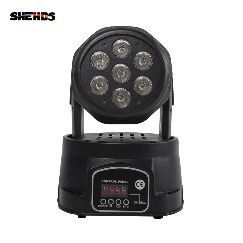 LED Stage Light LED Wash 7x18W RGBWA+UV/7x12W RGBW Moving Head Lighting 6in1 BGBWA+UV For Disco DJ KTV 12/16DMX Channels