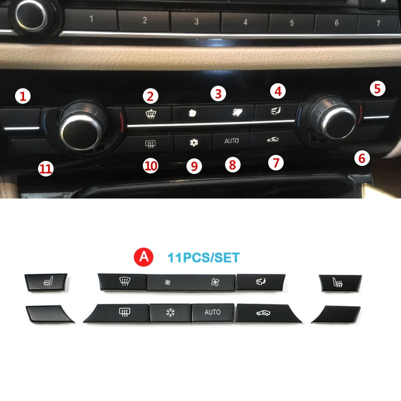 Armaturenbrett Klimaanlage Ac Tasten Audio Control Auto Knob Schalter Kappen Für B MW 5 6 7 Serie F10 F06 F12 F01 F02 520 530 – Detail 10