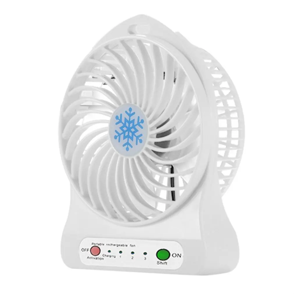 

Mini LED Cooling Fan Air Cooler Battery Operated USB Charging Desktop Cooler 3 Mode Speed Regulation LED Lighting Function Fans
